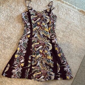 Boutique Tropical Print Spaghetti Strap Dress
